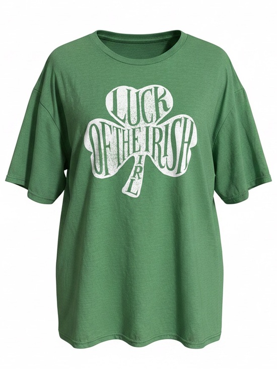 Sonoma Tops - Sonoma Green Tee with White Shamrock Graphic